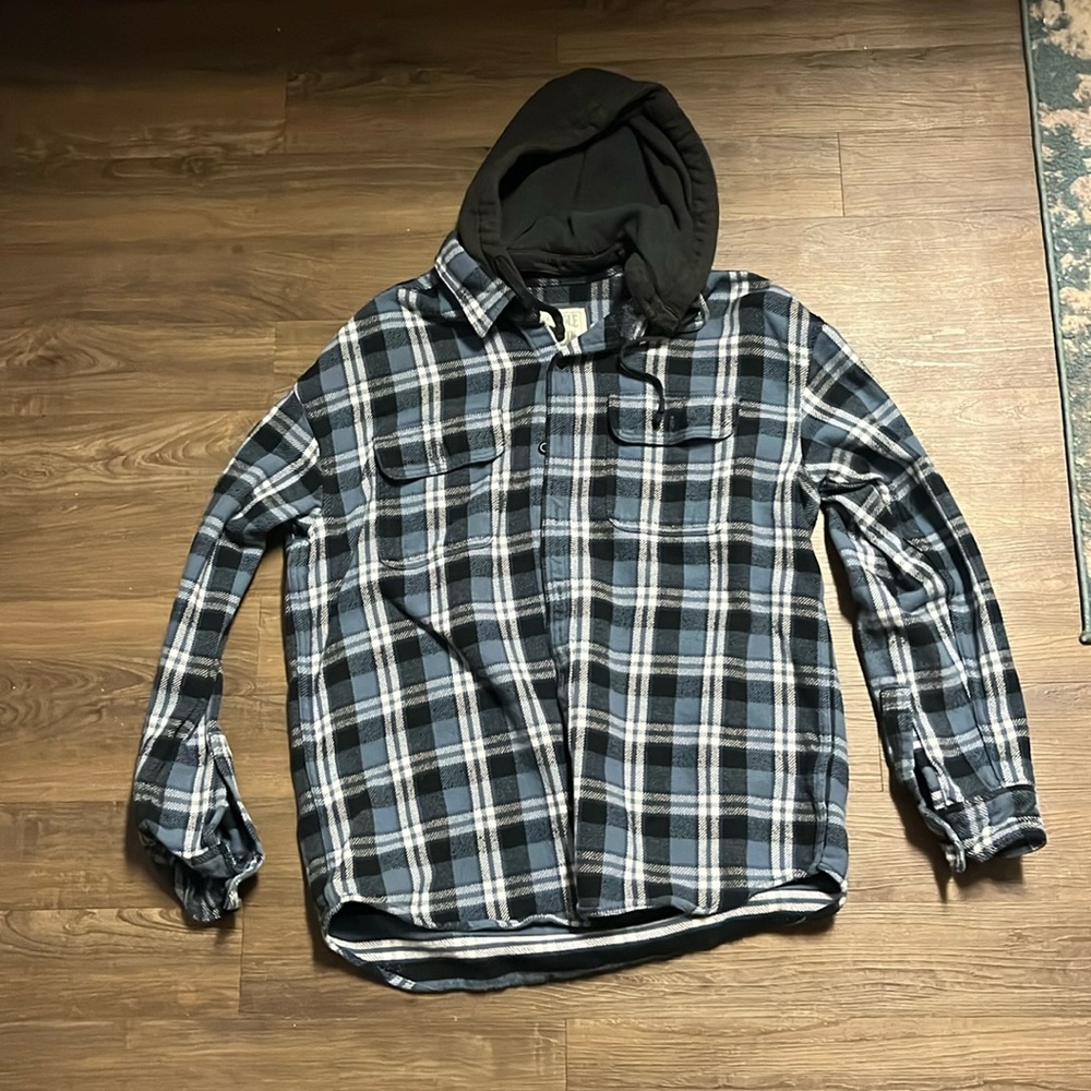 American Eagle flannel hoodie. Size L. Great condition. Hood can come off.